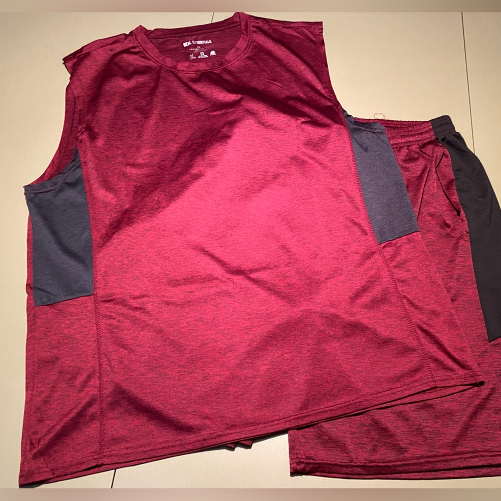 Reel essentials athletic tank and shorts